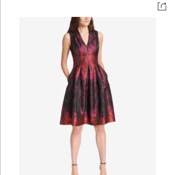 vince camuto jacquard fit and flare dress